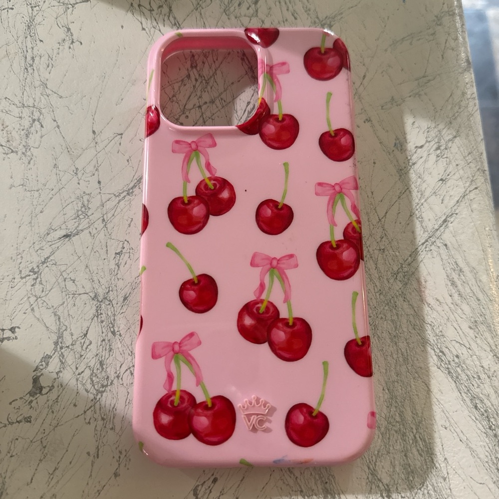 Velvet Pink Cherry Design Phone Case